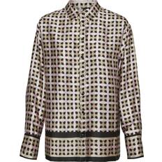 Dame - Multifarvet - S Skjorter Vero Moda Mille Shirt - Grey/Birch