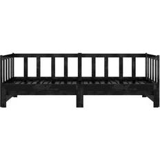 3 personers - Daybeds Sofaer vidaXL Pull Out Black Sofa 203.5cm 3 personers