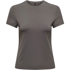 Only Grå Overdele Only EA Short Sleeves O-Neck Top - Grey/Thunderstorm