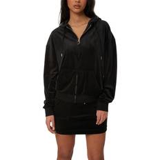 Juicy Couture Sweatere Juicy Couture Hoodie Halan Oversized Zip Through Svart