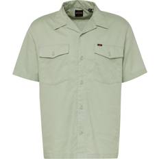 Lee Herre Skjorter Lee Chetopa Lysegrøn skjorte med reverskrave og korte ærmer bomuldstwill-Grå