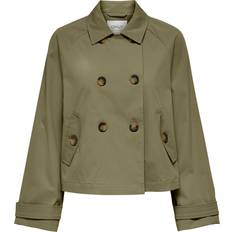 Grøn - Korte kjoler - XL Tøj Only Short Trenchcoat - Brown/Aloe
