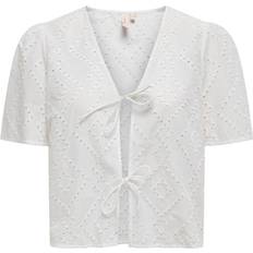 36 - Dame - XL Bluser Only Tie String Top - White/Bright White