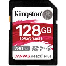 128 GB - SDXC - V30 Hukommelseskort & USB Stik Kingston Canvas React Plus SDXC Class 10 UHS-II U3 V60 280/100MB/s 128GB