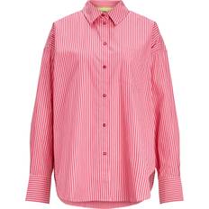 20 - Stribede Tøj JJXX Jamie Relaxed Poplin Shirt - Pink/Cerise