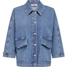 44 - Bomuld - Dame Jakker Only Kirsi Oversize Denim Shirt - Blue/Light Blue Denim