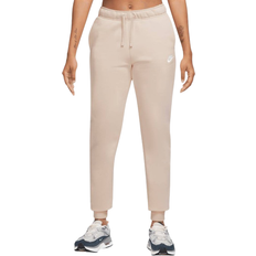 Nike Bomuld - Unisex Bukser Nike Sportswear Club Fleece Women's Mid-Rise Joggers - Sanddrift/White