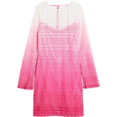 H&M Rund hals Kjoler H&M Hole Patterned Jersey Dress - Bright Pink