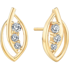 Støvring Design Eye of 3 Bows Stud Earrings - Gold/Transparent