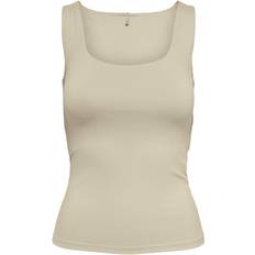 Beige Overdele Only Reverseable Top - White/Humus