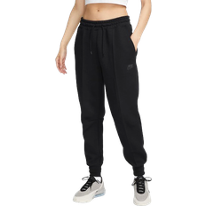 4 - Dame - L Bukser Nike Sportswear Tech Fleece Women's Mid-Rise Joggers - Black