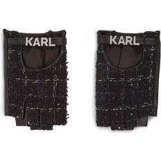 Karl Lagerfeld Handsker & Vanter Karl Lagerfeld Bouclé Fingerless Gloves, Woman, Black