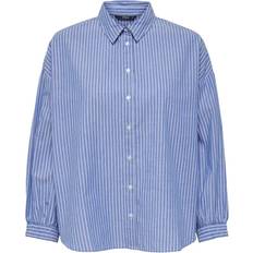 Bomuld - Dame - XXL Skjorter Only Arja L/S Stripe Shirt - Blue