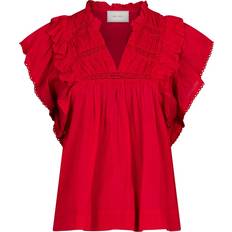 36 - Dame - XL Bluser Neo Noir Jayla S Voile Top - Red
