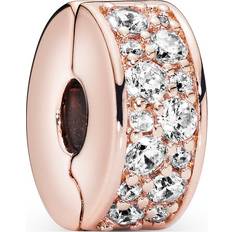 Pandora Charms & Vedhæng Pandora Shining Elegance Clip Charm - Rose Gold/Transparent