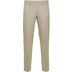 Beige - Elastan/Lycra/Spandex - Unisex Bukser Selected Slim Fit Pants - Sand