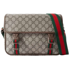 Gucci Beige Tasker Gucci Supreme Trimmed Monogrammed Messenger Bag - Beige
