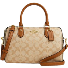 Coach Dame Tasker Coach Rowan Satchel Bag In Blocked Signature Canvas - Im/Light Khaki/Khaki Multi