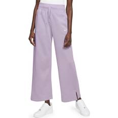 Dame - Fleece - Lilla Bukser Nike Women's Sportswear Phoenix Fleece High-Waisted Wide-Leg Tracksuit Bottoms - Violet Mist/Sail