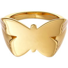 Jane Kønig Guldbelagt Ringe Jane Kønig Butterfly Signet Ring - Gold