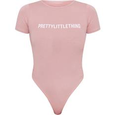 PrettyLittleThing Pink Undertøj PrettyLittleThing Logo Short Sleeve Bodysuit - Light Pink
