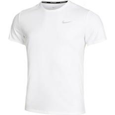 Nike Herre T-shirts Nike Men's Miler Dri-FIT UV Short-Sleeve Running Top - White