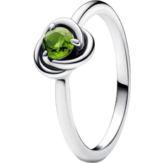 Pandora Krystal - Sølv Ringe Pandora August Spring Eternity Circle Ring - Silver/Green