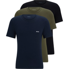 48 - Jersey T-shirts BOSS Logo Underwear T-shirts 3-pack - Black/Dark Green/Dark Blue