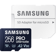 Samsung 256 GB Hukommelseskort & USB Stik Samsung PRO Ultimate MicroSDXC Class 10 UHS-I U3 V30 A2 200/130MB/s 256GB +Adapter