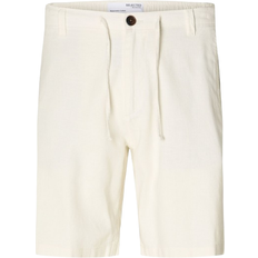 Herre - Hør Bukser & Shorts Selected Comfort Fit Shorts - Cloud Dancer