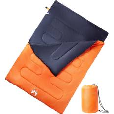 4-sæsons sovepose - Grå Soveposer vidaXL Double Sleeping Bag with Pillows for Adults Camping Hiking 3-4 Seasons