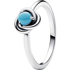 Pandora Turkis Ringe Pandora December Eternity Circle Ring - Silver/Turquoise