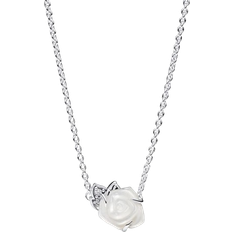 Pandora Kubisk Zirkon - Sølv Halskæder Pandora Bloom Collier Necklace - Silver/White/Transparent