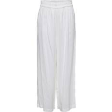 4 - Dame - L Bukser Only Tokyo High Waist Linen Mix Trousers - White/Bright White