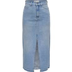Blå - XS Nederdele JdY Bella Maxi Denim Skirt - Blue/Light Blue Denim