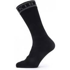 Sealskinz Strømper Sealskinz Warm Weather Mid Length Socks - Black/Grey