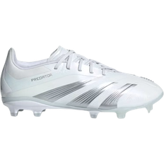 adidas Junior Predator 24 Elite Cleats FG - Cloud White/Silver Metallic/Cloud White