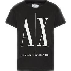 Armani Dame Tøj Armani Exchange Icon Period Kvinde T-Shirt Sort Sort