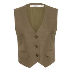 Gestuz Overtøj Gestuz Lizagz Linen Waistcoat Jakker 10909104 Stone Gray