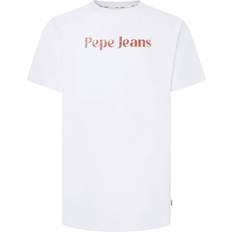 Pepe Jeans Hvid T-shirts & Toppe Pepe Jeans Bluser & t-shirts 'CLIFTON' rustrød hvid rustrød hvid