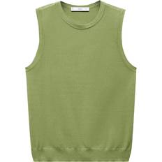 Mango Toppe Mango Knitted top With Wide Straps Kvinde Toppe hos Magasin Green