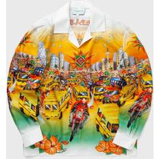 Orange - Unisex Skjorter Casablanca Mens Multi Traffic Graphic-print Silk Shirt