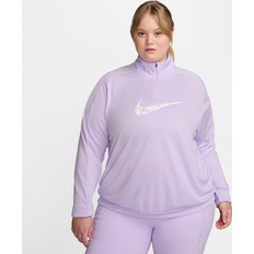 Nike Bluser Nike Plus Swoosh 1/4 Zip Top, Purple 1X UK 22-24
