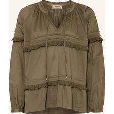 Mos Mosh Bluser Mos Mosh MMLou Voile Embroidery Blouse DUSTY OLIVE