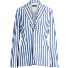 18 - Stribede Overdele Polo Ralph Lauren Striped Cotton-Linen Dobby Blazer Blue/White Awning Stripe