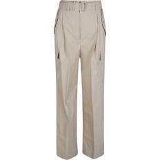 Prada Bukser Prada High-rise wide-leg cotton-blend cargo pants beige UK 14