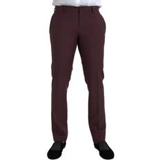 Dolce & Gabbana Uld Bukser & Shorts Dolce & Gabbana Maroon Uld Men Slim Fit Bukser Jeans Bukser, Color_Maroon, Herre, IT48/M, Jeans Pants Men Clothing, Maroon, Material: 78% Wool 22% Mohair, new-with-tags