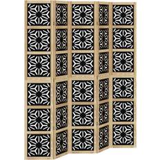 vidaXL 5 panels brown /black Rumdeler 40x220cm