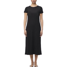 Løs - Slids Kjoler Pieces Meggi Midi Dress - Black