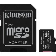 64 GB - Class 10 - microSDXC Hukommelseskort & USB Stik Kingston Canvas Select Plus microSDXC Class 10 UHS-I U1 V10 A1 100MB/s 64GB +Adapter